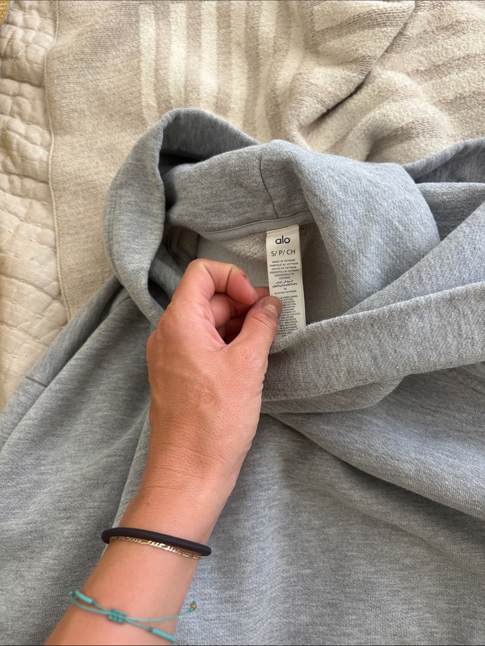 ALO Yoga Light Gray Hooded Sweater